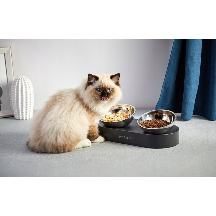 Petkit F4 mangeoire double en métal réglable pour chats