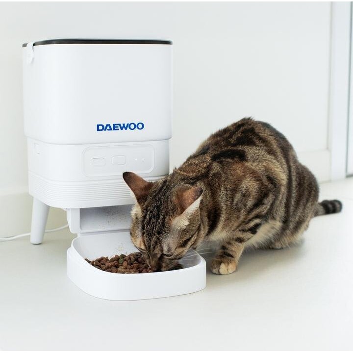 Daewoo - D-PF13 Comedouro e taça de água para cães e gatos, Acrilonitrilo Butadieno Estireno (ABS), Cinzento, Branco, Universal
