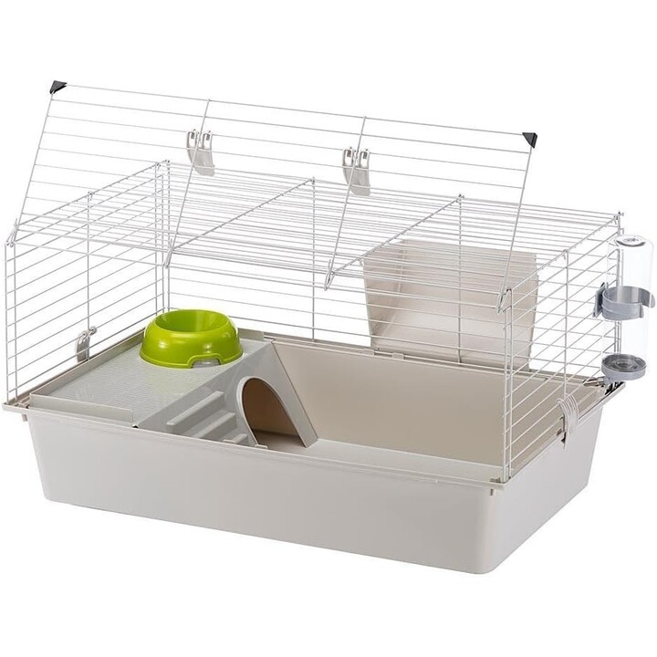 Ferplast Jaula espaciosa para cobayas CAVIE 80, 77 x 48 x h 42 cm, Gris