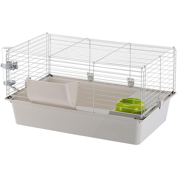 Ferplast Gabbia spaziosa per porcellini d'India CAVIE 80, 77 x 48 x h 42 cm, grigio
