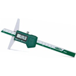 Insize 1149-150 Jauge de profondeur numérique Etanche IP67 0-150mm/6" Portée 100mm 0.01mm Rés. ±0.03mm LCD Batterie CR2032 Zero 