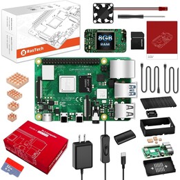 Raspberry Pi 4 Modell B 8GB RAM BCM2711 1.5GHz Quad-Core Cortex-A72 64bit LPDDR4 WiFi BT5.0 Dual 4K HDMI USB3 GbE PoE GPIO Kit
