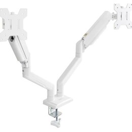 Support de bureau double écran TooQ DB1434TNR-W/Pivotant/Inclinable/Jusqu´à 10 kg