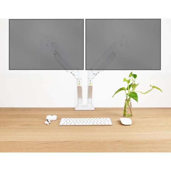 Soporte de Mesa para 2 Monitores TooQ DB1434TNR-W/ Giratorio/ Inclinable/ hasta 10kg