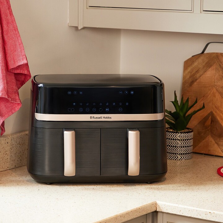 Russell Hobbs Satisfry Dual Basket Air Fryer 9L Heißluftfritteuse schwarz