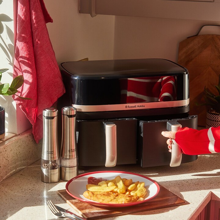 Russell Hobbs Satisfry Dual Basket Air Fryer 9L Heißluftfritteuse schwarz
