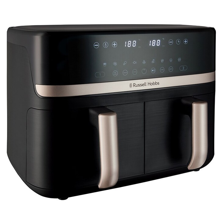 Russell Hobbs Satisfry Dual Basket Air Fryer 9L Heißluftfritteuse schwarz