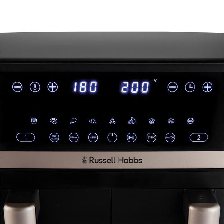 Russell Hobbs Satisfry Dual Basket Air Fryer 9L Heißluftfritteuse schwarz