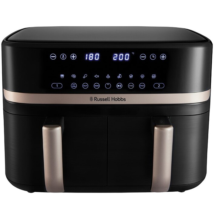 Russell Hobbs Satisfry Dual Basket Air Fryer 9L Heißluftfritteuse schwarz