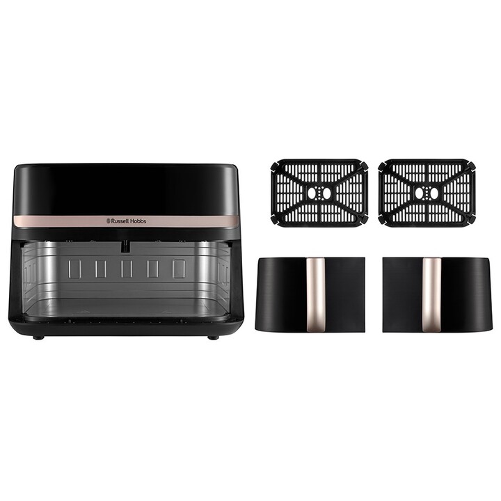 Russell Hobbs Satisfry Dual Basket Air Fryer 9L Heißluftfritteuse schwarz