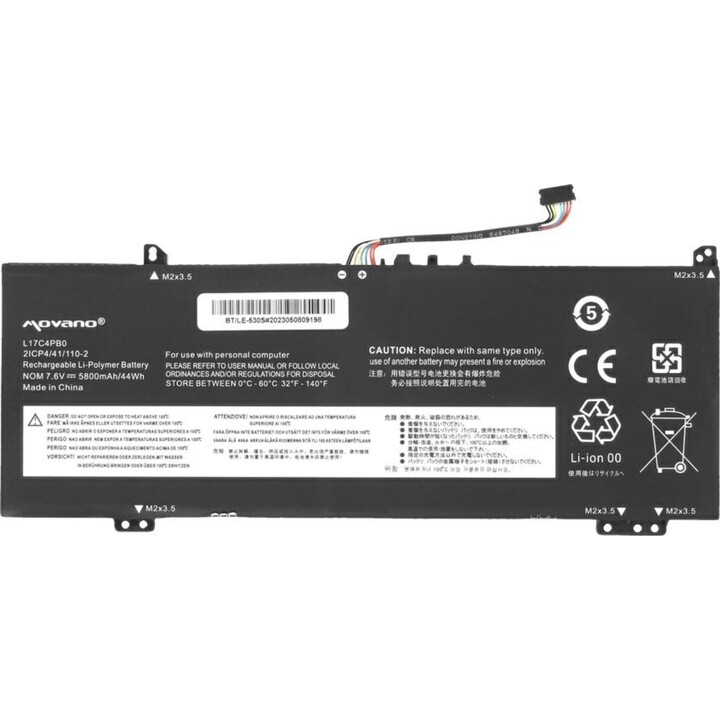Kompatibler Akku für LENOVO Ideapad L17C4PB0 7,6 V 5800 mAh Movano Laptop