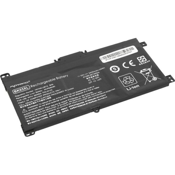 Batería compatible para portátil HP BK03XL 11.55V 3400mAh Movano