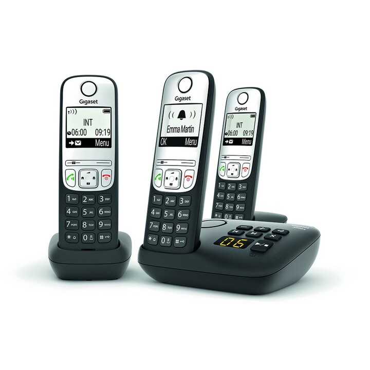 Gigaset A690A Trio Téléphone analog/dect Identification de l'appelant Noir
