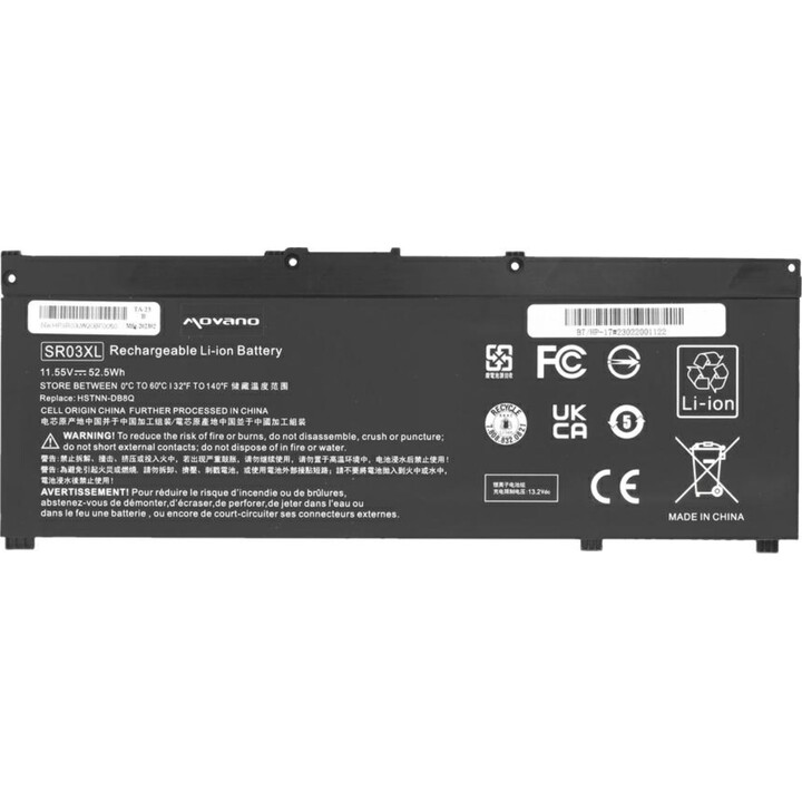 Batterie compatible Movano pour ordinateur portable HP SR03XL 11,55 V 4545 mAh