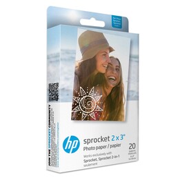 Papel fotográfico HP Zinc 2" x 3" - 20 folhas