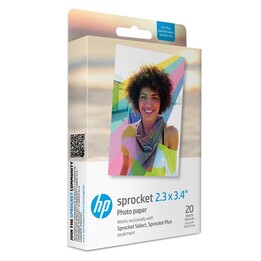 Papier photo HP Zinc 2,3 po x 3,4 po - 20 feuilles