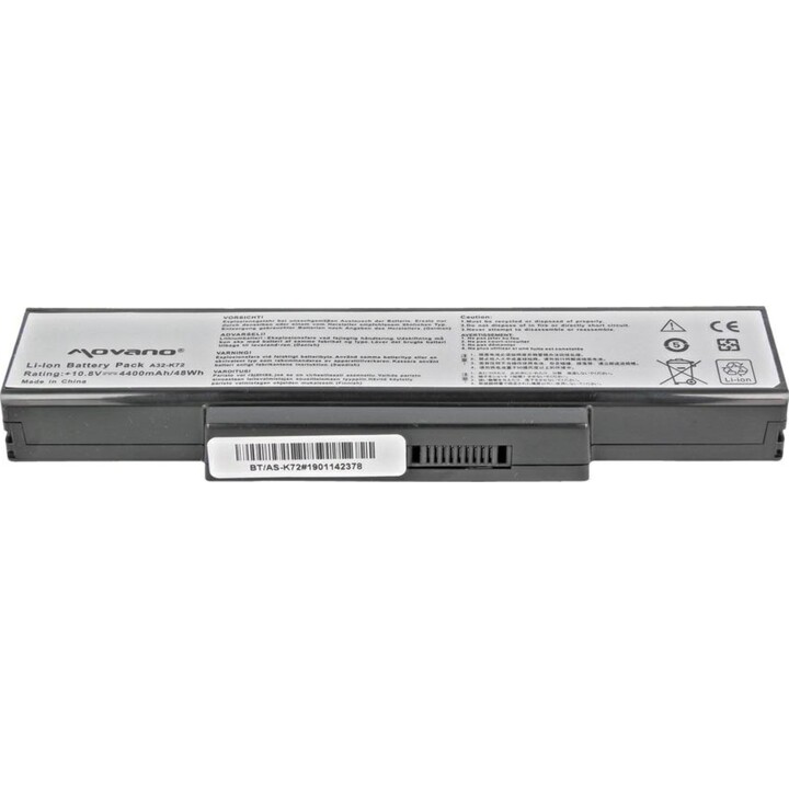 Batteria compatibile Movano per laptop Asus A32-K72 10,8 V 4400 mAh