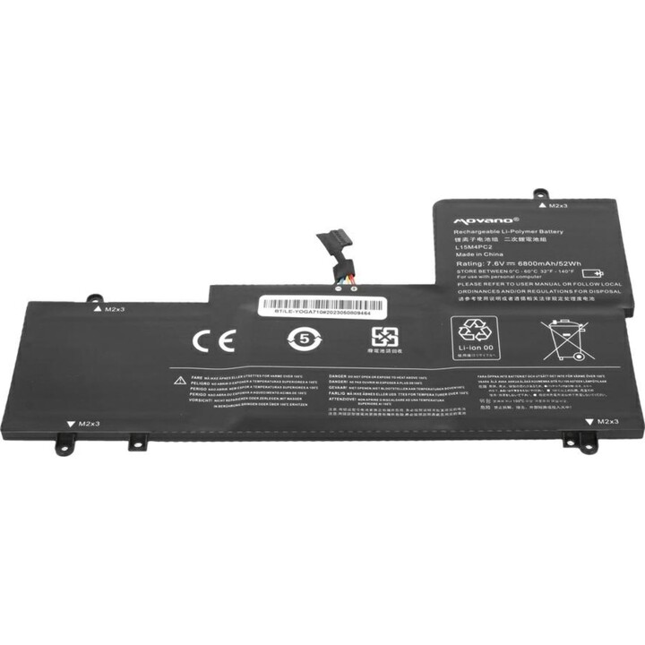 Batteria compatibile Movano per laptop Lenovo L15L4PC2 7,6 V 6800 mAh