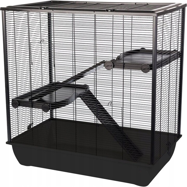 INTER-ZOO Frodo, Jaula de plástico para roedores, 780x480x800, Negro
