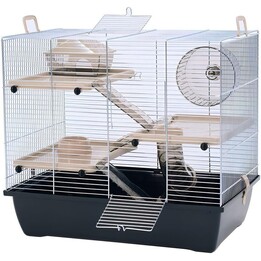 INTER-ZOO Rocky Pinky 3 Zinc, Gabbia per criceti e piccoli roditori, 50 x 33 x 45,5 cm, Nero
