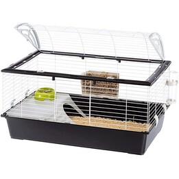 Gabbia per conigli Ferplast Casita 100, ecosostenibile, 96 x 57 x h 56 cm, nero