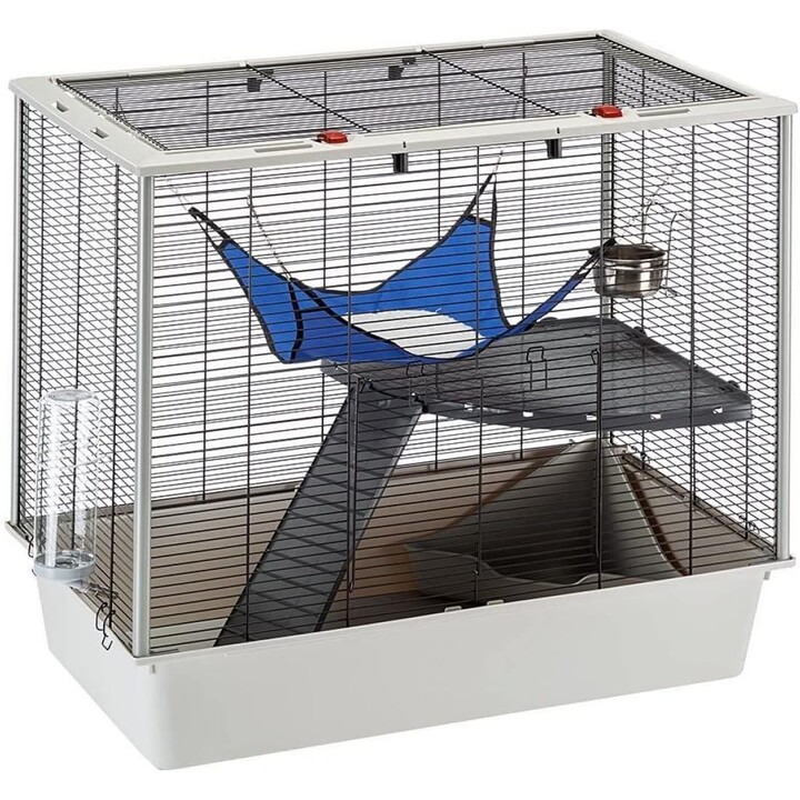 Ferplast Furet Plus, Jaula para hurones y ratones 78 x 48 x h 70 cm, Negro y Gris