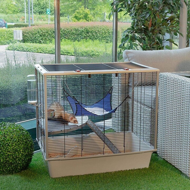 Ferplast Furet Plus, Jaula para hurones y ratones 78 x 48 x h 70 cm, Negro y Gris