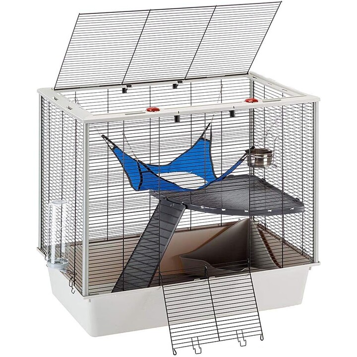 Ferplast Furet Plus, Jaula para hurones y ratones 78 x 48 x h 70 cm, Negro y Gris