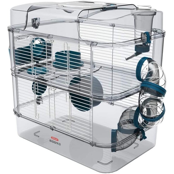 ZOLUX Rody3 Duo, Jaula para roedores, 41 x 27 x 40cm, Azul
