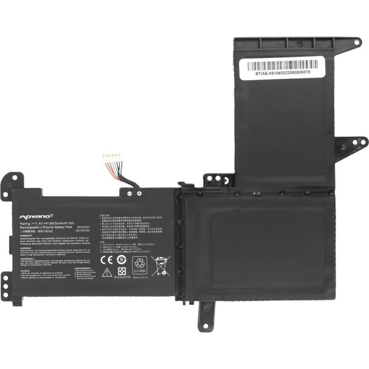 Batterie compatible Movano pour ordinateur portable Asus B31N1637 11,4 V 3600 mAh