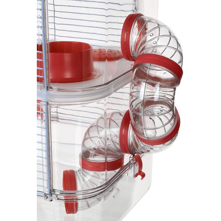 Zolux Rody3 Trio, jaula para roedores 53 x 27 x 41 cm, Rojo