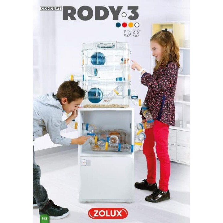 Zolux Rody3 Trio, gabbia per roditori 43 x 20 x 31 cm, bianco