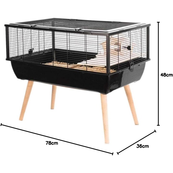 Zolux Cage Neo Nigha, jaula para roedores 77,5 x 47,5 x 64,5 cm, Negro