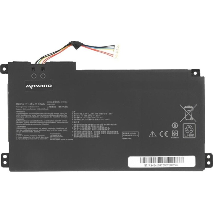 Batteria compatibile Movano per laptop Asus B31N1912 11,55 V 3640 mAh
