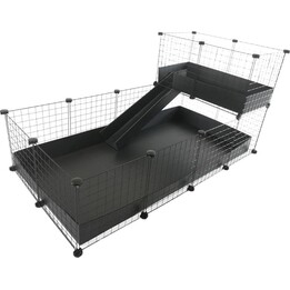 Gabbia modulare C&C floor 4x2 + Loft 2x1 + Rampa nera