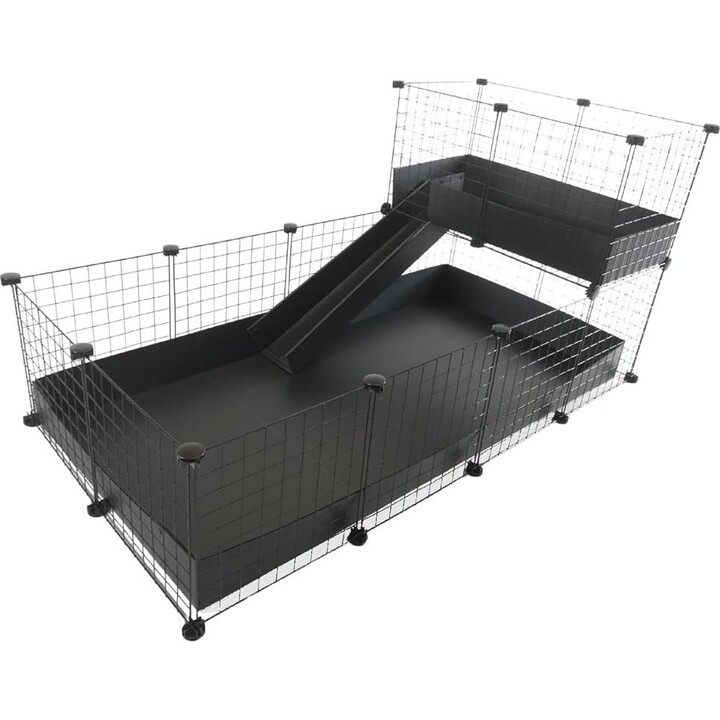 C&C cage modulaire Plancher 4x2 + Loft 2x1 + Rampe noir