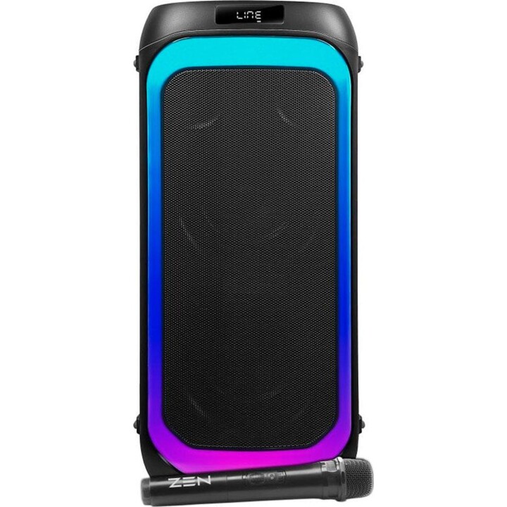 ZEN AERO Bluetooth 5.0-Lautsprecher, RGB-Beleuchtung, Micro-SD-Karte, 1x kabelloses Mikrofon, 3600-mAh-Akku