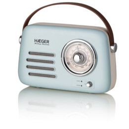HAEGER Heritage Vintage FM Radio with Bluetooth - 12 Hours of Playtime, AM/FM, USB, AUX, Bluetooth