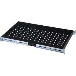 Étagère fixe 1U pour baies à partir de 1000 mm - Profondeur 44 x 483 x 737 mm - Jusqu'à 100 kg - Noir