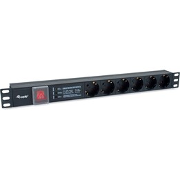 Equip 333317 multiprise 19" 1U 6 prises Schuko avec protection contre les surtensions noire