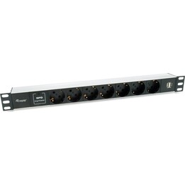 EQUIP 333315 Steckdosenleiste 19" 1U, 7-fach Schuko, 16 A, 1,8 m, silber