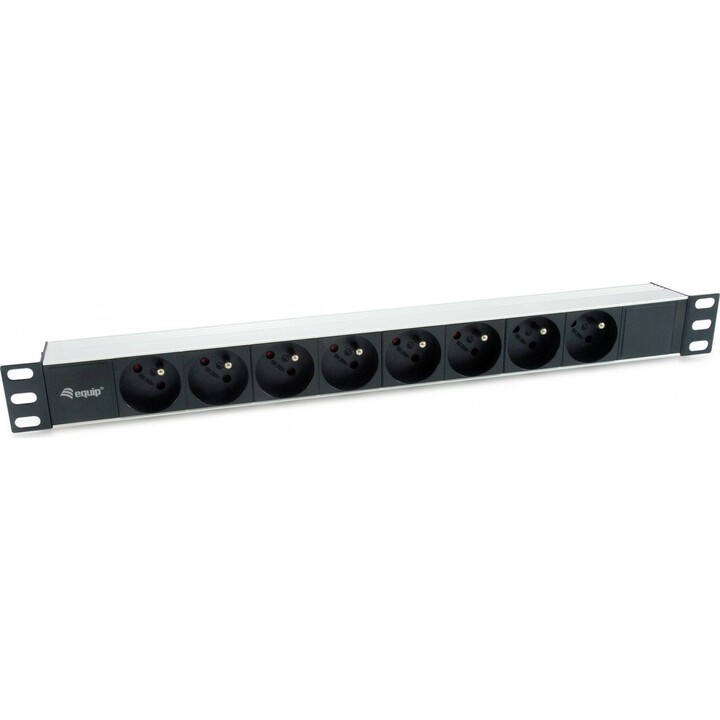 Equip 8xschuko 1,8 m Rack 1u Nero Striscia di alimentazione