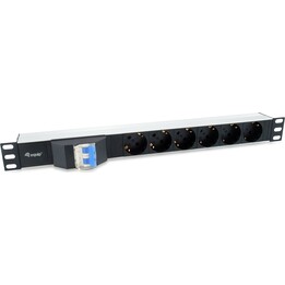Equip Rack 19" 1u 6xschuko Regleta Negra
