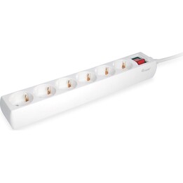 Regleta Equip 6xSchuko Interruptor Blanco