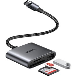 Lector de tarjetas de memoria UGREEN USB-C a SD/TF + USB 2.0