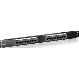 Equip patch panel 16x RJ45 Cat5e 19" UTP 1U negro