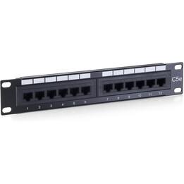 Equip patch panel 12x RJ45 Cat5e 10" UTP 1U RDSI negro