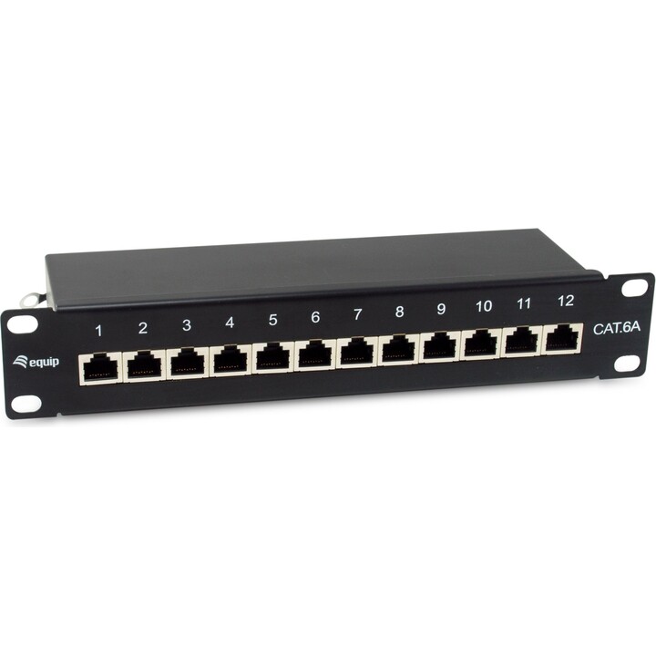 Equip patch panel 8x RJ45 Cat6A FTP 1U Premium noir