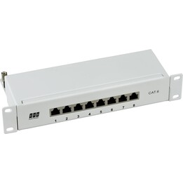 Equip patch panel 8x RJ45 Cat6A FTP 1U keystone assembly cinzento