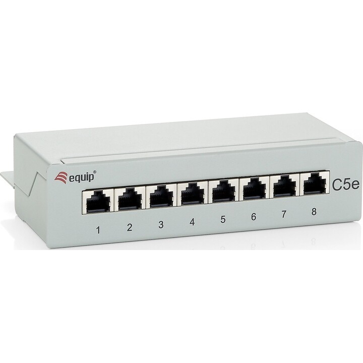 Equip Patchfeld 8x RJ45 Cat5e FTP Desktop hellgrau